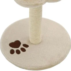 Arbre à chat avec griffoir en sisal 40 cm Beige et Marron