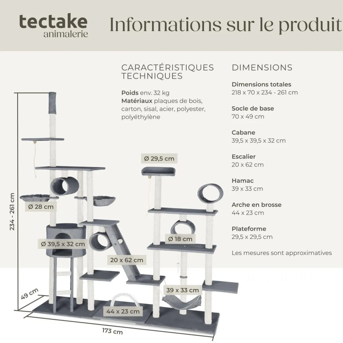 Arbre à Chat Snooky 261 cm