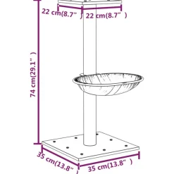 Arbre a chat avec griffoir en sisal Gris clair 74 cm