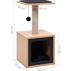 Arbre a chat avec tapis a gratter en sisal 62 cm