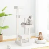 Arbre a chat Blanc 45,5x49x103 cm Bois de pin massif
