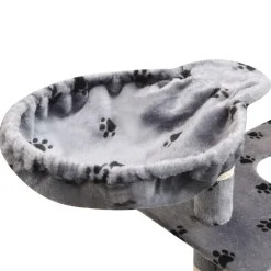 Arbre a chat et griffoir Sisal 150 cm Empreintes de pattes Gris