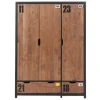 Armoire 3 Portes Alex 200cm Marron & Noir