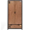 Armoire 2 Portes Alex 200cm Marron & Noir