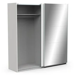 Armoire 2 portes coulissantes 1 miroir L200 cm THIBAULT