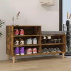 Armoire a chaussures Chene fume 102x36x60 cm Bois d'ingenierie