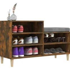 Armoire a chaussures Chene fume 102x36x60 cm Bois d'ingenierie