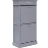Armoire a chaussures Gris 50 x 28 x 98 cm Bois de Paulownia