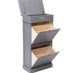 Armoire a chaussures Gris 50 x 28 x 98 cm Bois de Paulownia