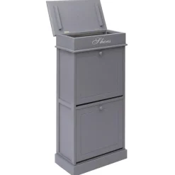 Armoire a chaussures Gris 50 x 28 x 98 cm Bois de Paulownia