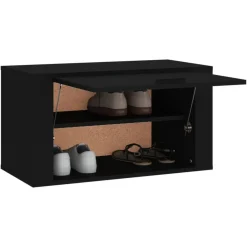Armoire a chaussures murale Noir 70x35x38 cm Bois d'ingenierie