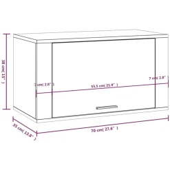 Armoire a chaussures murale Noir 70x35x38 cm Bois d'ingenierie