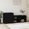 Armoire a chaussures Noir 130x35x54 cm Bois d'ingenierie