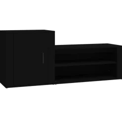 Armoire a chaussures Noir 130x35x54 cm Bois d'ingenierie