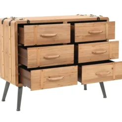 Armoire a tiroirs bois de sapin massif 91x35x73 cm