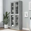 Armoire a vitrine Sonoma gris 82,5x30,5x185,5cm Bois ingenierie