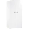 Armoire chambre bébé 2 portes NEW BASIC Boutons Etoile Gris