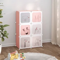 Armoire de rangement pour enfants avec 6 cubes Rose PP