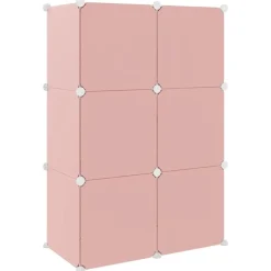 Armoire de rangement pour enfants avec 6 cubes Rose PP