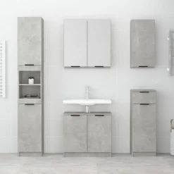 Armoire de salle de bain murale Gris beton 32x20x67 cm