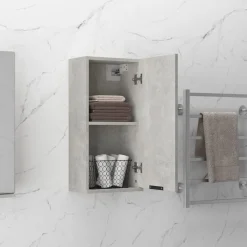 Armoire de salle de bain murale Gris beton 32x20x67 cm