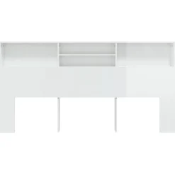 Armoire de tete de lit Blanc brillant 200x19x103,5 cm