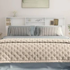 Armoire de tete de lit Blanc brillant 200x19x103,5 cm