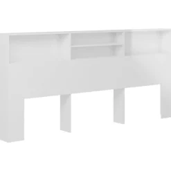 Armoire de tete de lit Blanc brillant 220x19x103,5 cm