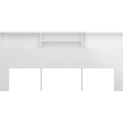 Armoire de tete de lit Blanc brillant 220x19x103,5 cm