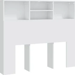 Armoire de tete de lit Blanc 120x19x103,5 cm