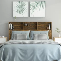 Armoire de tete de lit Chene fume 160x19x103,5 cm