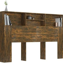 Armoire de tete de lit Chene fume 160x19x103,5 cm