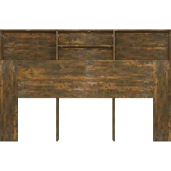 Armoire de tete de lit Chene fume 160x19x103,5 cm