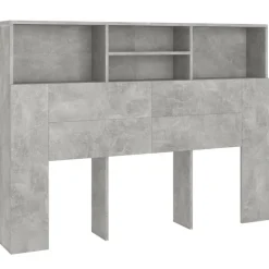 Armoire de tete de lit Gris beton 140x19x103,5 cm