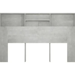Armoire de tete de lit Gris beton 160x19x103,5 cm