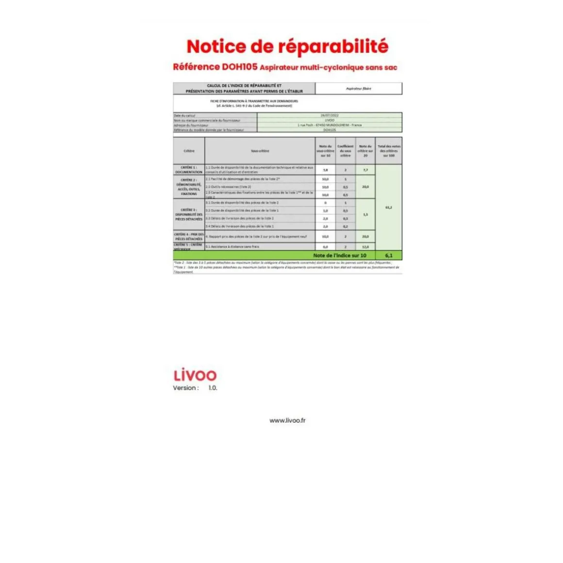 Aspirateur sans sac 80db bleu - doh105b