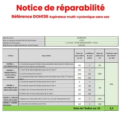 Aspirateur sans sac 700w 78db gris - DOH136G