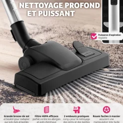 Aspirateur VC900, 900 W, sans sac, sols durs et tapis