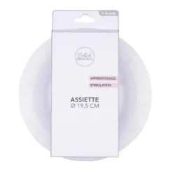 Assiette en Plastique Bébé 19cm Blanc