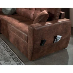 Astoria - canapé d'angle réversible - convertible avec coffre - style industriel - 4 places