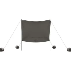 Auvent de plage avec ancres de sable gris 214x236 cm