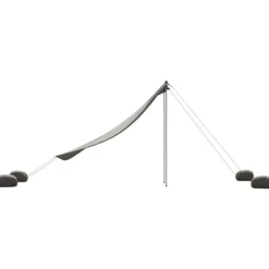 Auvent de plage avec ancres de sable gris 214x236 cm