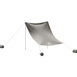 Auvent de plage avec ancres de sable gris 214x236 cm