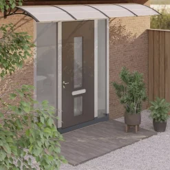 Auvent de porte Noir 350x100 cm Polycarbonate