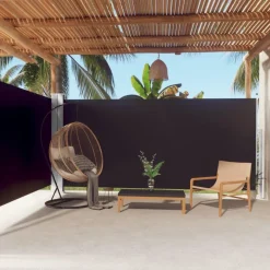 Auvent lateral retractable Noir 180x600 cm