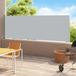 Auvent lateral retractable de patio 200x500 cm Gris