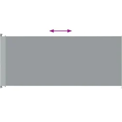 Auvent lateral retractable de patio 200x500 cm Gris