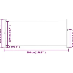 Auvent lateral retractable de patio 220x500 cm Creme