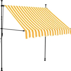 Auvent manuel retractable avec LED 200 cm Blanc et orange