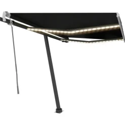 Auvent manuel retractable avec LED 350x250 cm Anthracite